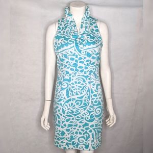 Just Taylor Swift Dress 6P Blue White Floral